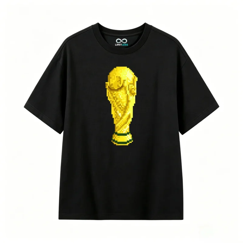 Remera Algodón Copa Mundial Pixel Art Diseño Futbol Premium
