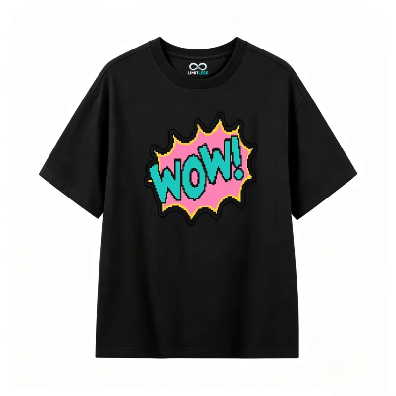 Remera Algodón Estampada Wow Diseño Retro Pop Art Calidad