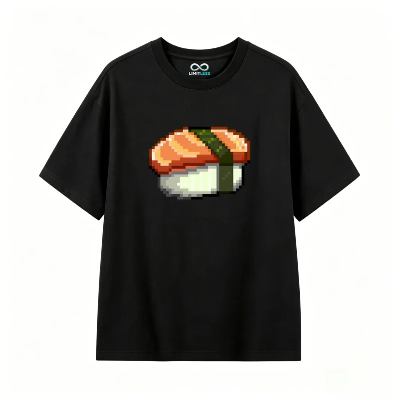 Remera Algodón Estampado Sushi Pixel Art Diseño Casual Premium