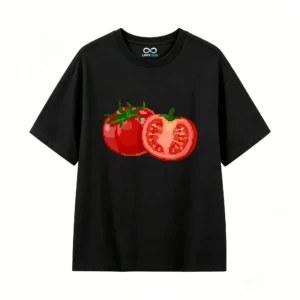 主图_1 Remera Algodón Estampado Tomate Pixel Art Diseño Vintage