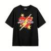 Remera Algodón Estampado Corazón Rayo Estilo Urbano Premium