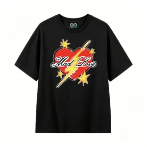 主图_1 Remera Algodón Estampado Corazón Rayo Estilo Urbano Premium