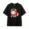 主图_1 Remera Algodón Estampado Pixel Art Gato Frutilla Casual