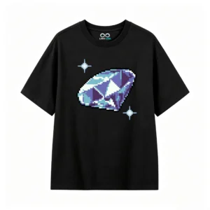 主图_1 Remera Algodón Pixel Art Diamante Estampada Full Color