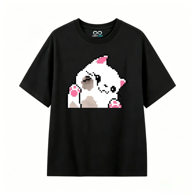 主图_1 Remera Algodón Estampado Pixel Art Diseño Gamer Urbano Top