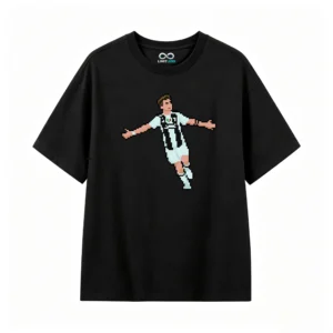 主图_1 Remera Algodón Estampado Pixel Art Futbol Retro Premium