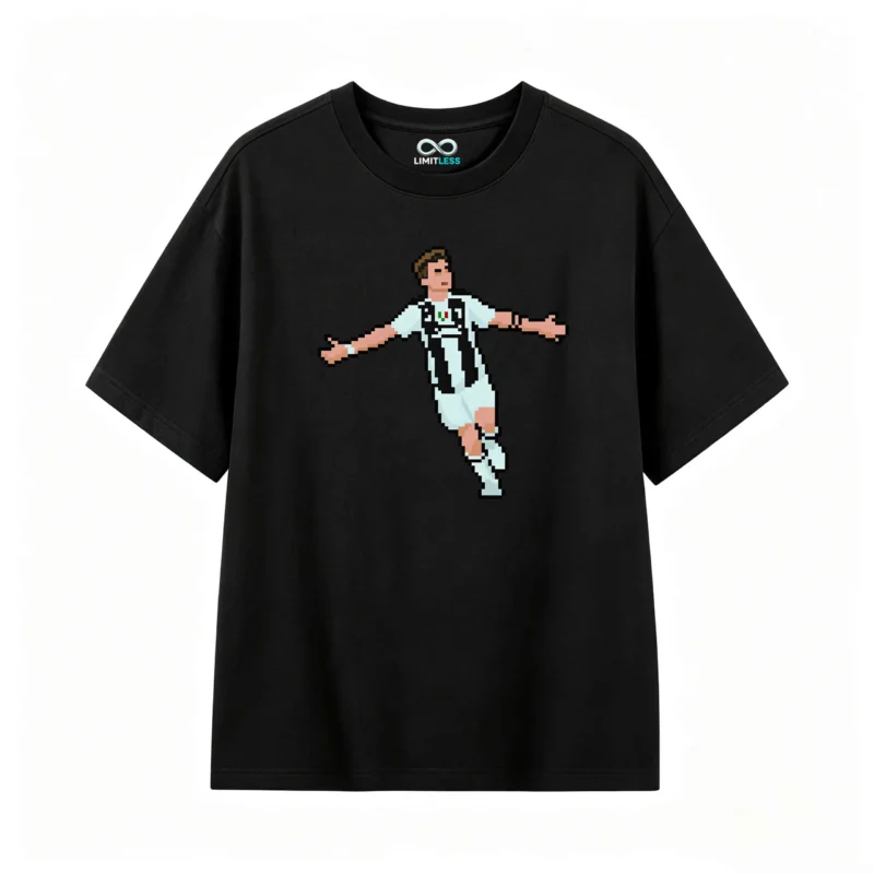 Remera Algodón Estampado Pixel Art Futbol Retro Premium