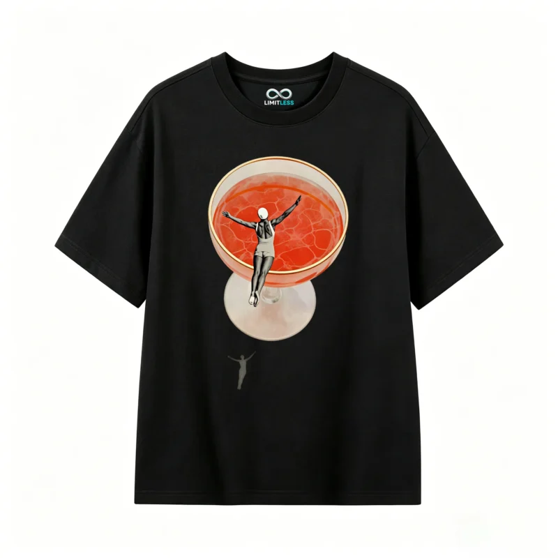 主图_1 Remera Algodón Estampado Cóctel Arte Vintage Diseño Verano
