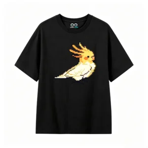 Remera Algodón Calopsita Pixel Art Estilo Kawaii Premium