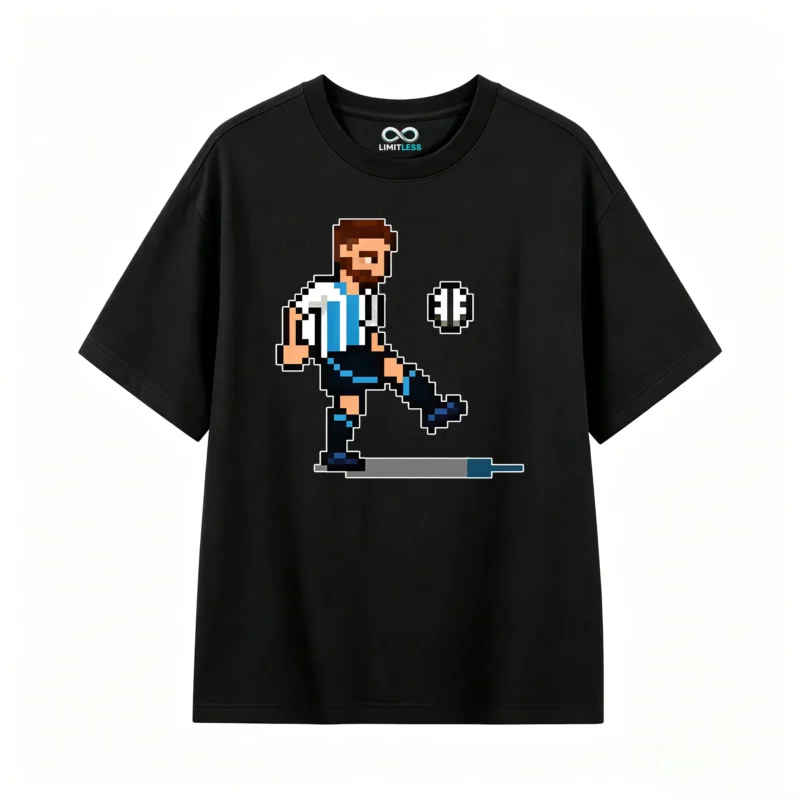 主图_1 Remera Algodón Estampado Pixel Art Fútbol Selección Premium