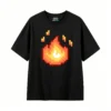 主图_1 Remera Algodón Estampado Pixel Art Fuego Gamer Casual Cool