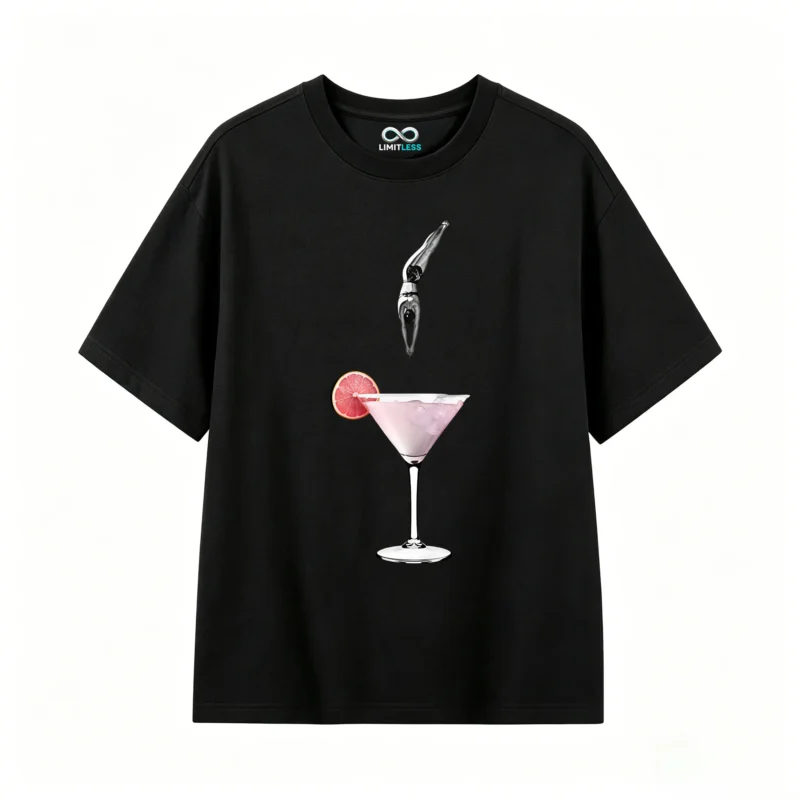 Remera Algodón Estampado Cocktail Clavado Diseño Premium
