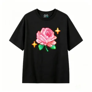 主图_1 Remera Algodón Estampado Rosa Pixel Art Diseño Aesthetic