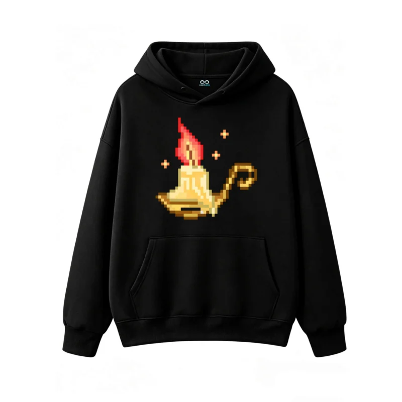Buzo con Capucha Algodón Estampado Pixel Art Vela Vintage Premium
