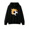主图_1 Buzo con Capucha Algodón Estampado Pixel Art Fuego Urbano Premium