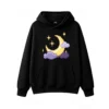 Buzo con Capucha Algodón Estampado Pixel Art Luna Noche Premium
