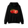 Buzo con Capucha Algodón Estampado Tomate Pixel Art Diseño Casual Top