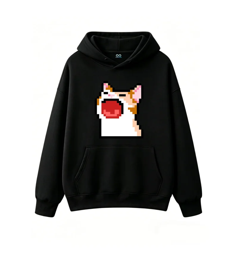 Buzo con Capucha Algodón Pixel Art Estampado Retro Gaming Calidad Premium