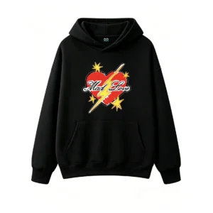 主图_1 Buzo con Capucha Algodón Estampado Corazón Rayo Diseño Urbano Premium