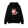 主图_1 Buzo con Capucha Algodón Estampado Gato Frutilla Pixel Art Kawaii