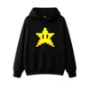 主图_1 Buzo con Capucha Algodón Estampado Pixel Star Gaming Retro Oversize