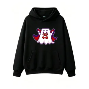 主图_1 Buzo con Capucha Algodón Estampado Pixel Art Diseño Gamer Urbano Top