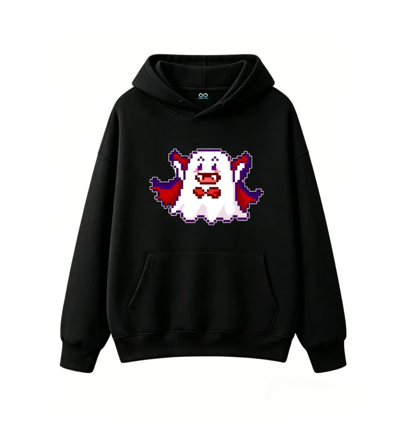 主图_1 Buzo con Capucha Algodón Estampado Pixel Art Diseño Gamer Urbano Top