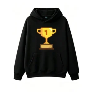 Buzo con Capucha Algodón Estampada Copa Pixel Art Gamer Premium