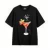 Remera Algodón Estampada Cocktail Vintage Diseño Exclusivo