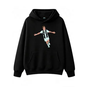 主图_1 Buzo con Capucha Algodón Pixel Art Futbolista Juventus Diseño Premium