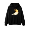 主图_1 Buzo con Capucha Algodón Calopsita Pixel Art Estampado Casual Vintage