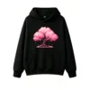 Buzo con Capucha Algodón Estampado Pixel Art Cerezo Japonés Casual
