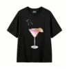 Remera Algodón Estampado Cóctel Arte Urbano Oversize Premium