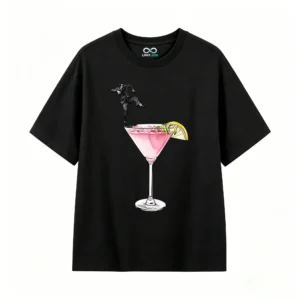Remera Algodón Estampado Cóctel Arte Urbano Oversize Premium