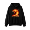 主图_1 Buzo con Capucha Algodón Estampado Dragón Fuego Pixel Art Oversize
