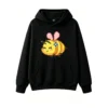 主图_1 Buzo con Capucha Algodón Estampado Abeja Pixel Art Diseño Kawaii