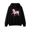 主图_1 Buzo con Capucha Algodón Estampado Caballo Pixel Art Estilo Kawaii