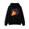 Buzo con Capucha Algodón Estampado Pixel Art Fiesta Diseño Urbano Top