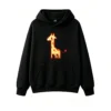 主图_1 Buzo con Capucha Algodón Estampado Jirafa Pixel Art Casual Premium