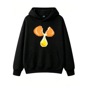 主图_1 Buzo con Capucha Algodón Huevo Pixel Art Diseño Gamer Casual Premium