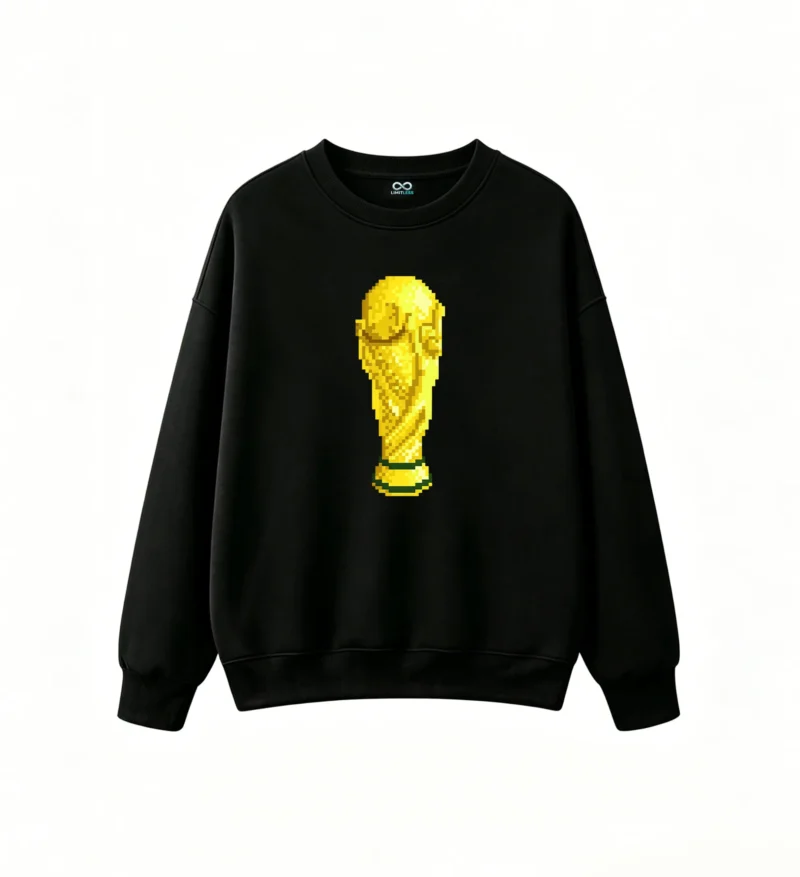 Buzo cuello redondo Algodón Copa Mundial Pixel Art Diseño Futbol Premium
