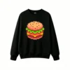 Buzo cuello redondo Algodón Estampado Hamburguesa Pixel Art Gamer Casual