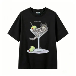 主图_1 Remera Algodón Estampado Gato Martini Diseño Original Full