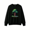Buzo cuello redondo Algodón Árbol Pixel Art Estampado Premium Casual