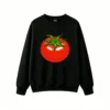 Buzo cuello redondo Algodón Estampado Pixel Art Tomate Diseño Retro Casual