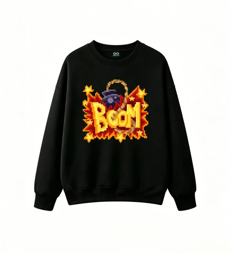 Buzo cuello redondo Algodón Estampado Pixel Art Diseño Boom Urbano Premium