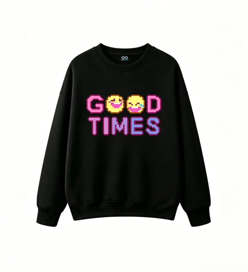 Buzo cuello redondo Algodón Estampado Good Times Pixel Art Urbano Casual