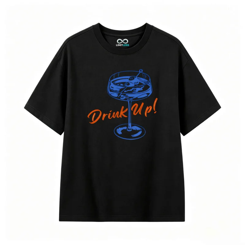 Remera Algodón Estampado Martini Drink Up Fiesta Cóctel Premium