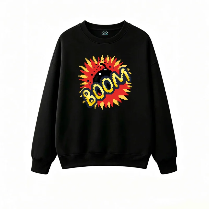 Buzo cuello redondo Algodón Estampado Boom Comic Retro Casual Urbana