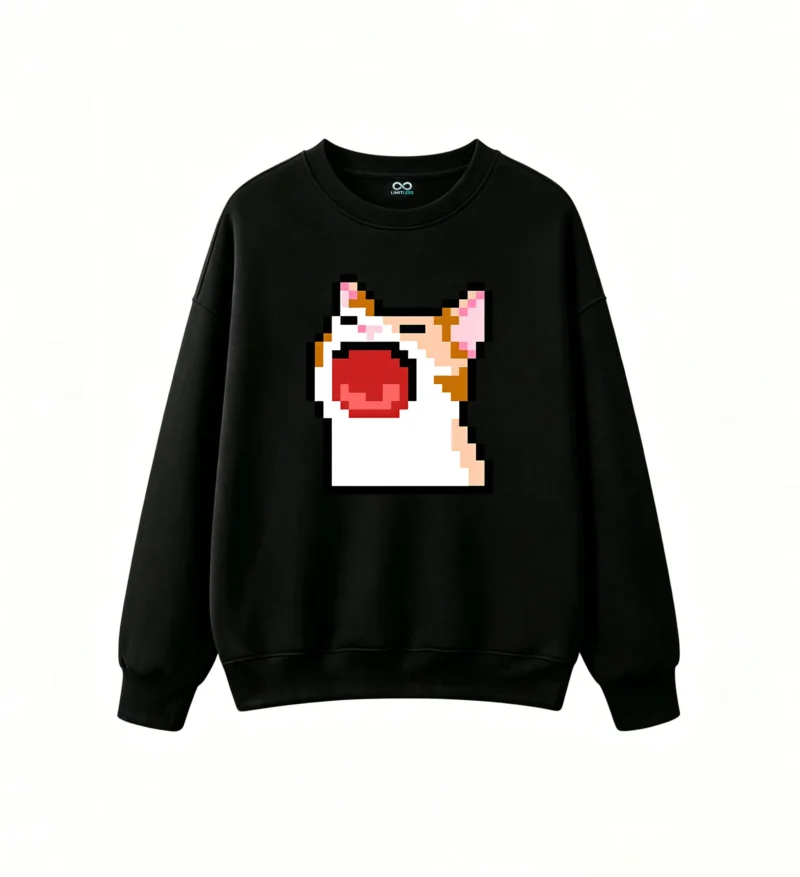 Buzo cuello redondo Algodón Estampado Pixel Art Diseño Retro Gamer Cool